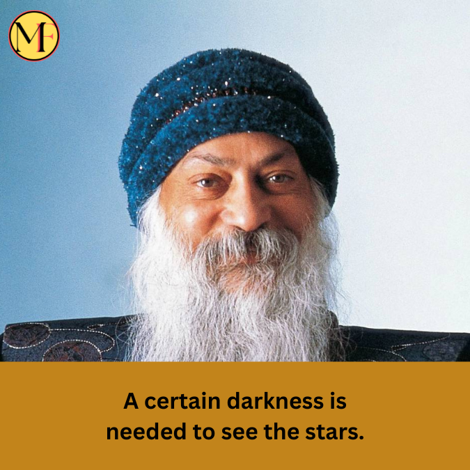 A certain darkness is needed to see the stars.