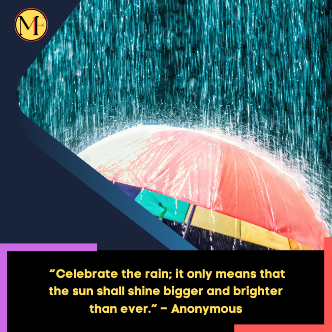 _“Celebrate the rain; it only means that the sun shall shine bigger and brighter than ever.” – Anonymous