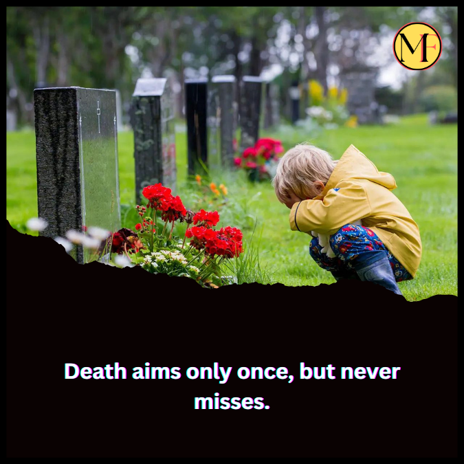 Death aims only once, but never misses.