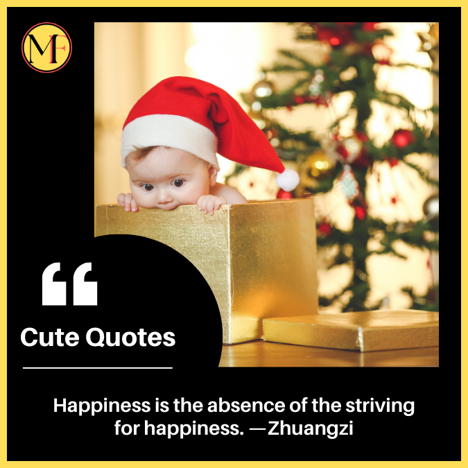 Happiness is the absence of the striving for happiness. —Zhuangzi