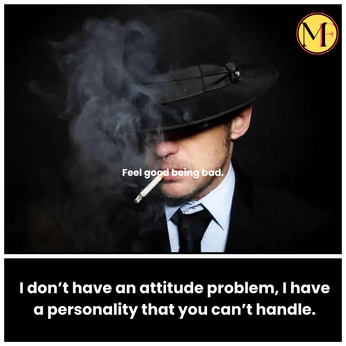 I don’t have an attitude problem, I have a personality that you can’t handle.