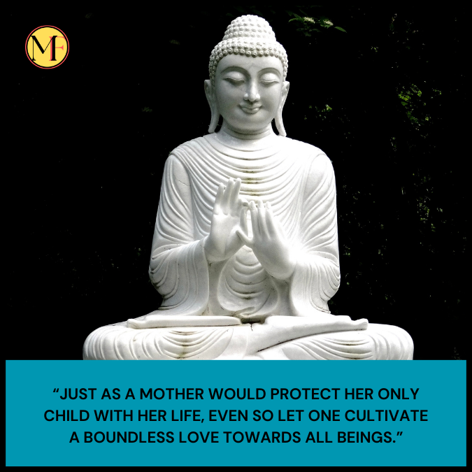 “Just as a mother would protect her only child with her life, even so let one cultivate a boundless love towards all beings.”