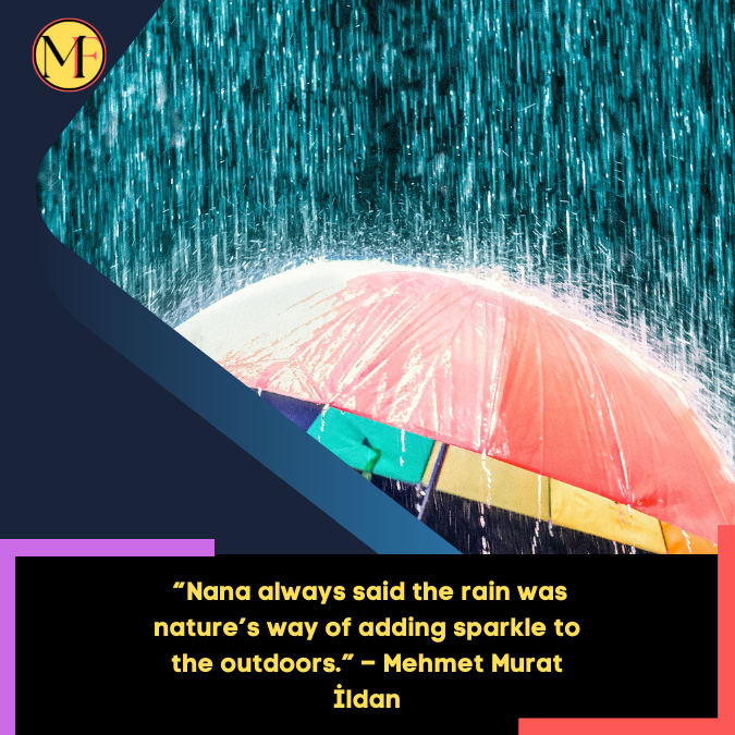 _“Nana always said the rain was nature’s way of adding sparkle to the outdoors.” – Mehmet Murat İldan