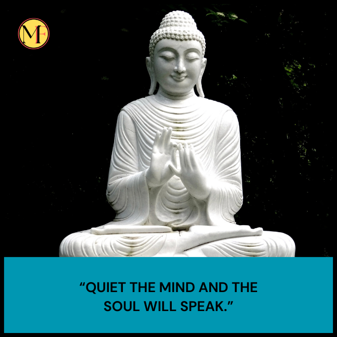 “Quiet the mind and the soul will speak.”