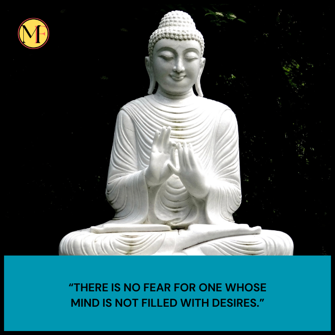 “There is no fear for one whose mind is not filled with desires.”