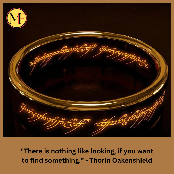 "There is nothing like looking, if you want to find something." - Thorin Oakenshield