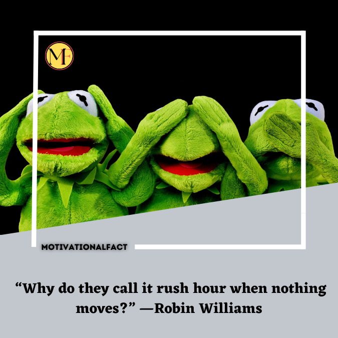  “Why do they call it rush hour when nothing moves?” —Robin Williams