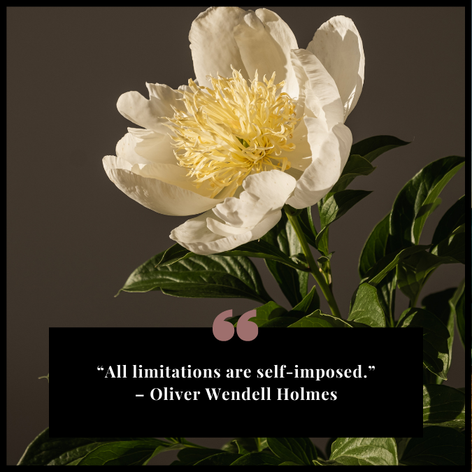 “All limitations are self-imposed.” – Oliver Wendell Holmes