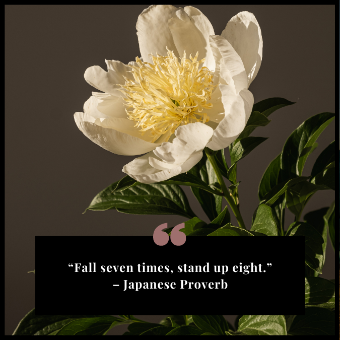 “Fall seven times, stand up eight.” – Japanese Proverb