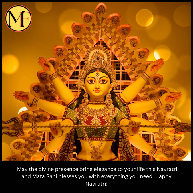  May the divine presence bring elegance to your life this Navratri and Mata Rani blesses you with everything you need. Happy Navratri!