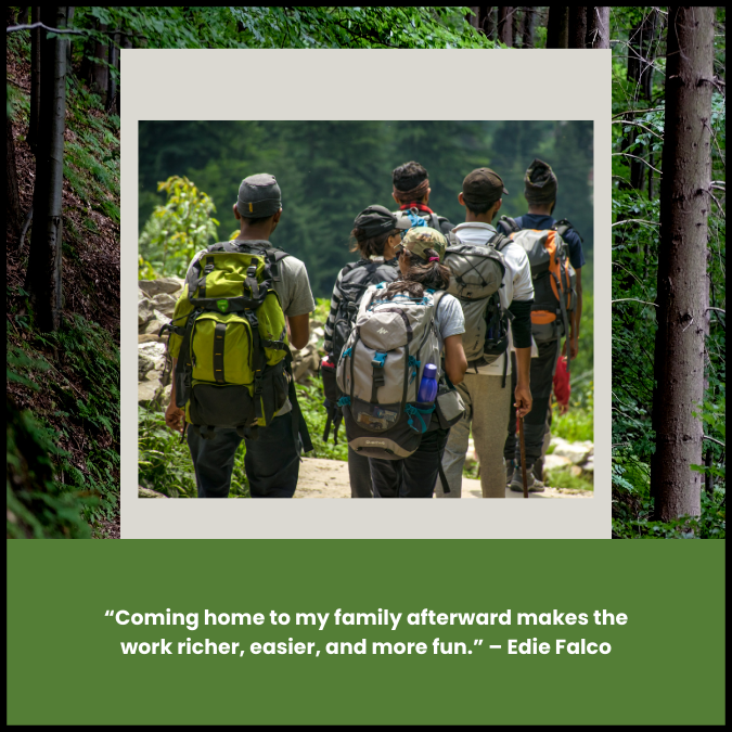“Coming home to my family afterward makes the work richer, easier, and more fun.” – Edie Falco