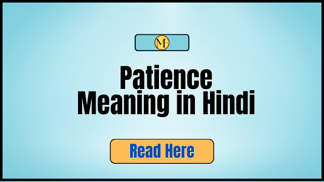 _Patience Meaning in Hindi