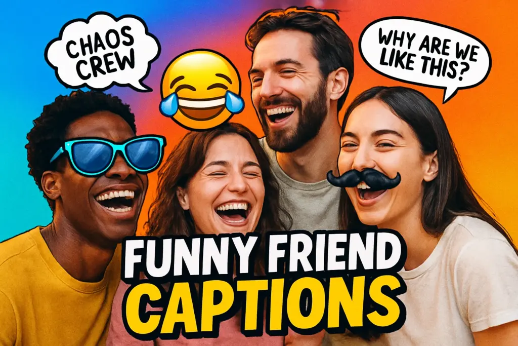 short caption for friends funny