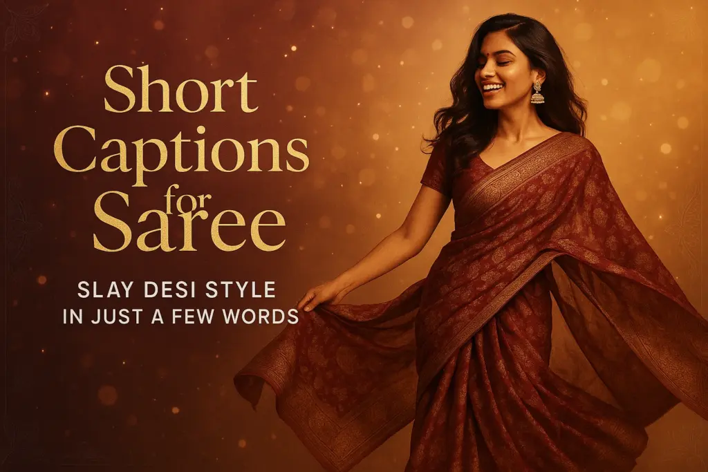 short caption for saree